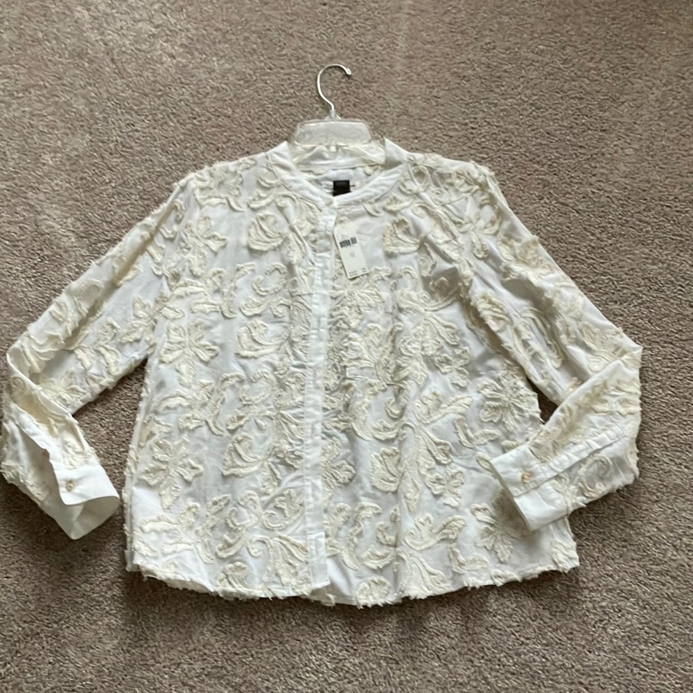 NEW!! Anthropologie cream blouse.  Pilcro. NWT 100% cotton